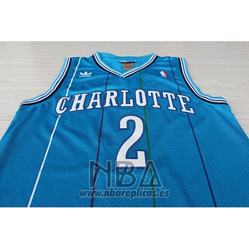 Camiseta Charlotte Hornets Larry Johnson NO 2 Retro Azul